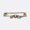 Faberge Ruby and Diamond Bow Brooch
