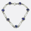 Art Deco Cabochon Sapphire and Diamond Bracelet