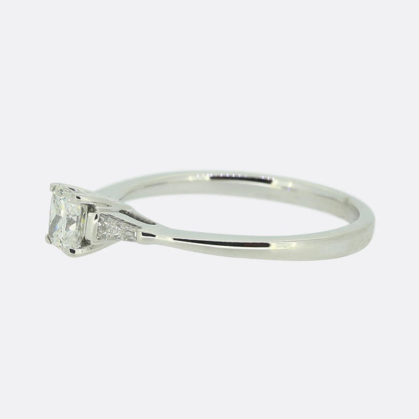 0.35 Carat Princess Cut Diamond Solitaire Ring