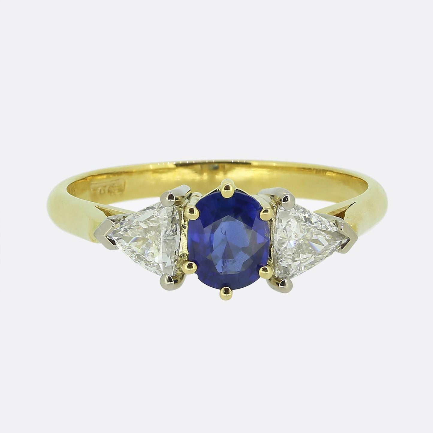 Vintage Sapphire and Diamond Three Stone Ring