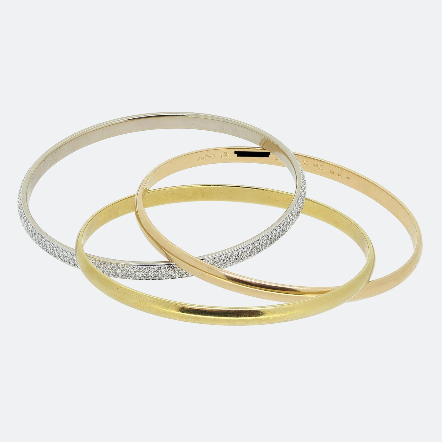 Cartier Diamond Classic Trinity Bangle Medium