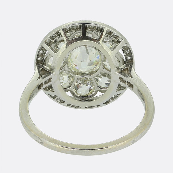 Art Deco Old Cut Diamond Cluster Ring