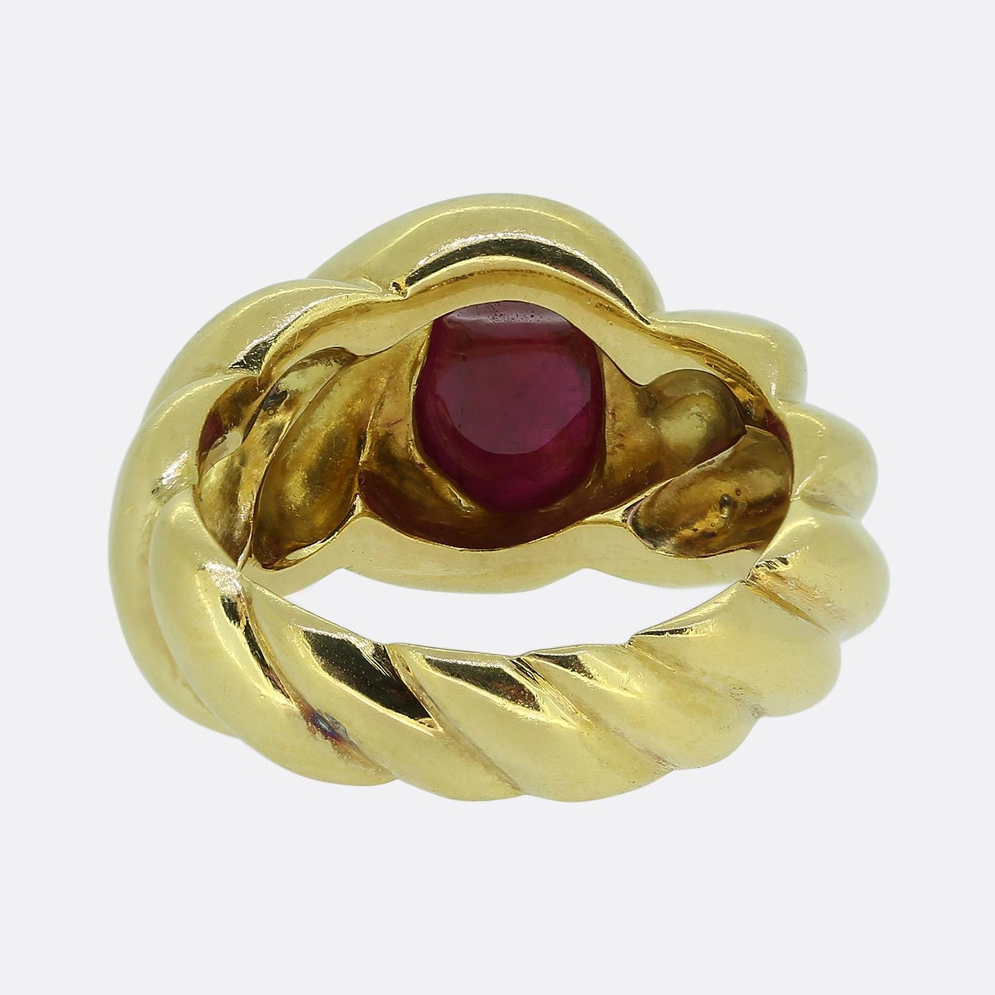 Vintage Cabochon Ruby Single-Stone Ring