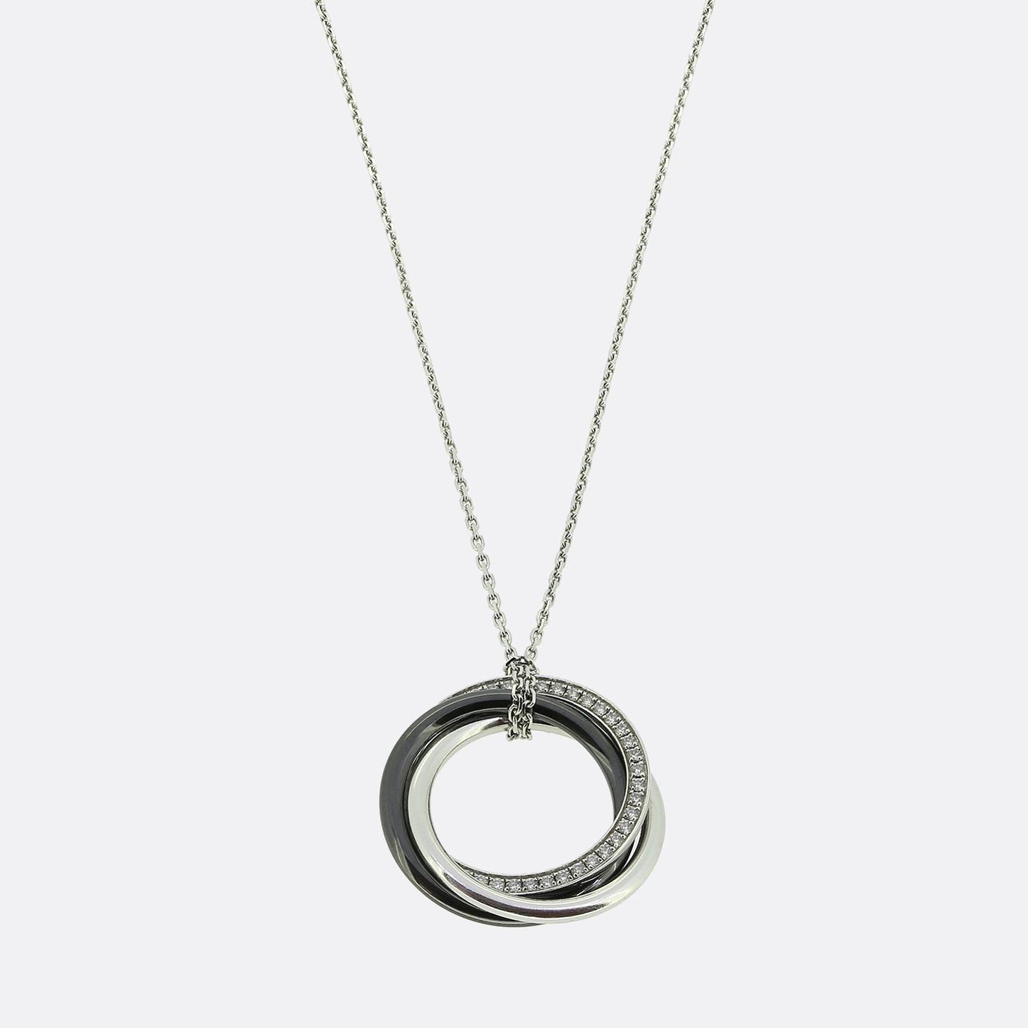 Cartier Ceramic and Diamond Trinity Necklace