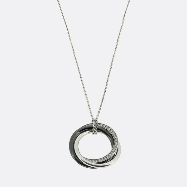 Cartier Ceramic and Diamond Trinity Necklace