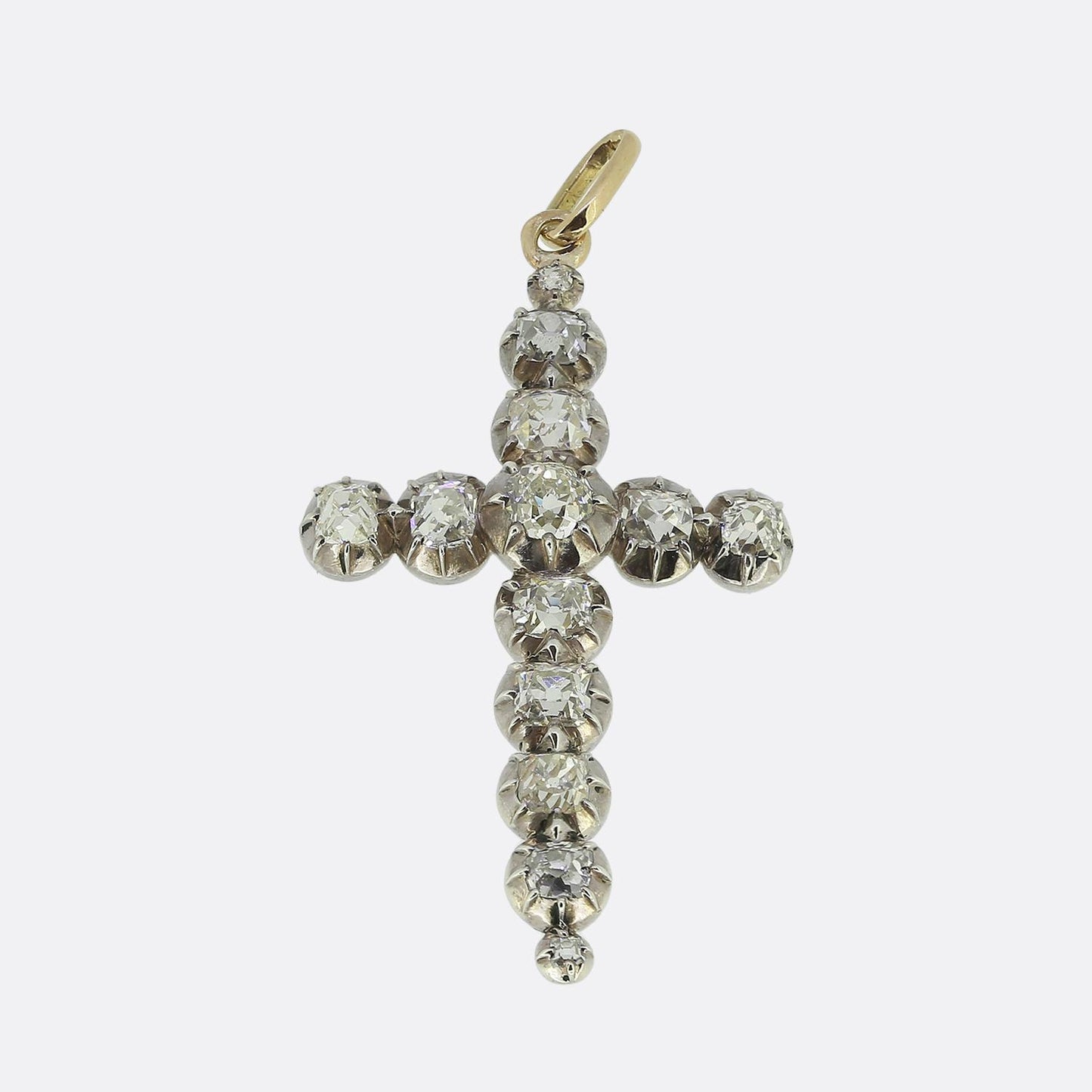 Victorian 1.50 Carat Diamond Cross Pendant