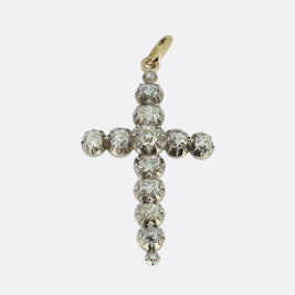 Victorian 1.50 Carat Diamond Cross Pendant