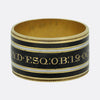 Georgian 1800s Memorial Black and White Enamel Mourning Ring Size L (51.5)
