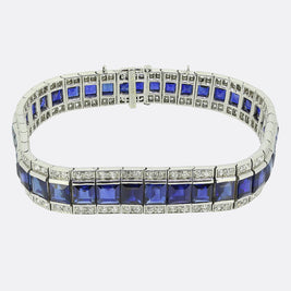 Cartier Art Deco Sapphire and Diamond Bracelet