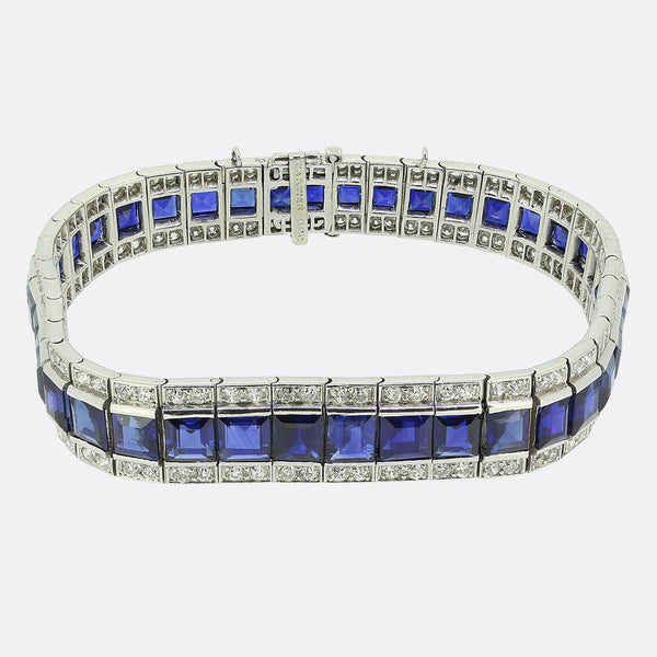 Cartier Art Deco Sapphire and Diamond Bracelet