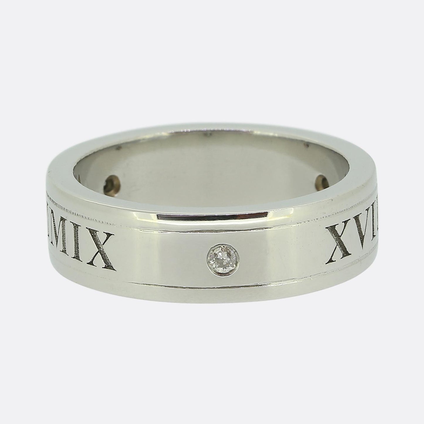 Vintage Roman Numeral Diamond Band Ring