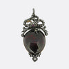 Victorian Cabochon Garnet and Diamond Snake Locket Pendant