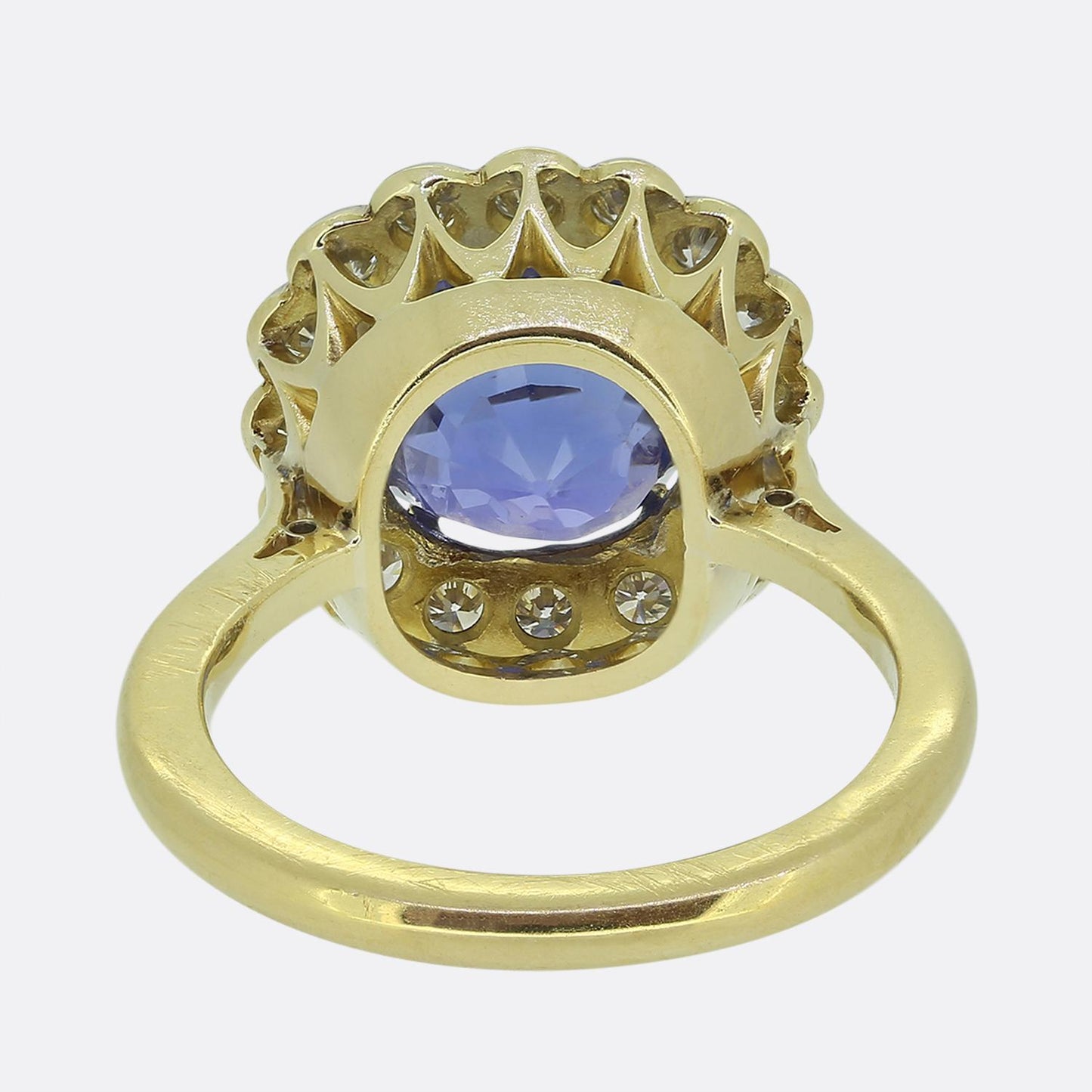 Vintage Sapphire Diamond Cluster Ring