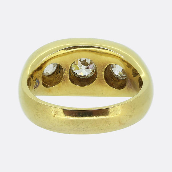 1.42 Carat Diamond Three-Stone Gypsy Ring