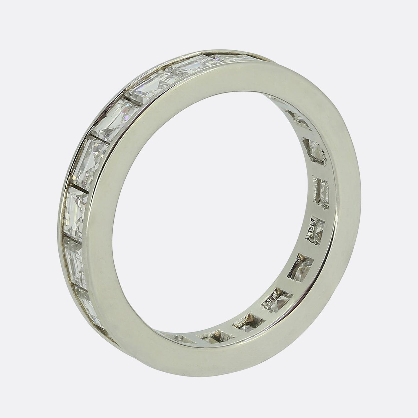 3.80 Carat Carré Cut Diamond Full-Eternity Ring