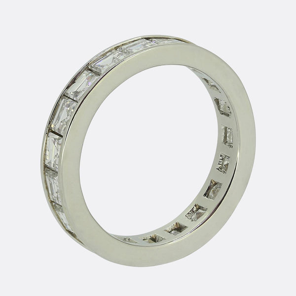 3.80 Carat Carré Cut Diamond Full-Eternity Ring
