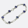 Art Deco Cabochon Sapphire and Diamond Bracelet