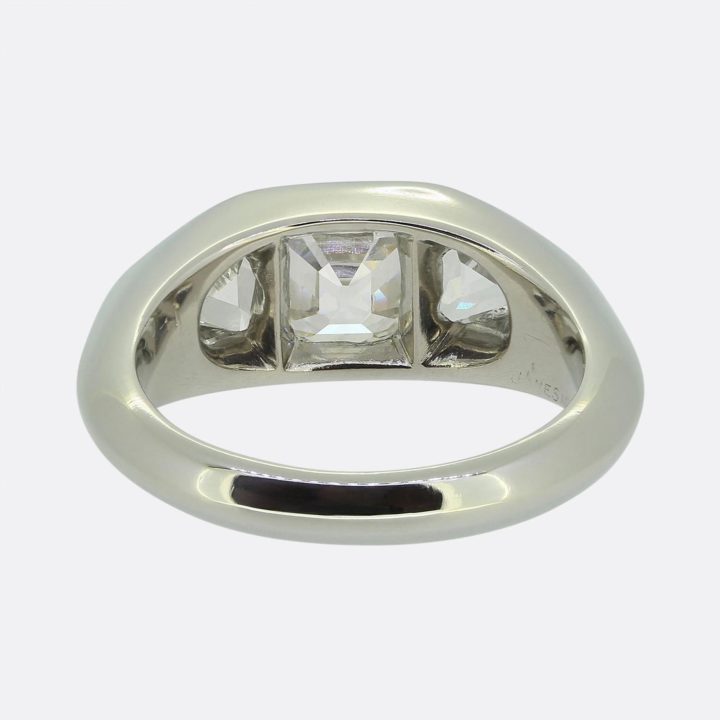 Janesich Art Deco Diamond Three Stone Ring