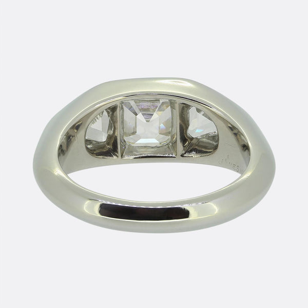 Janesich Art Deco Diamond Three Stone Ring