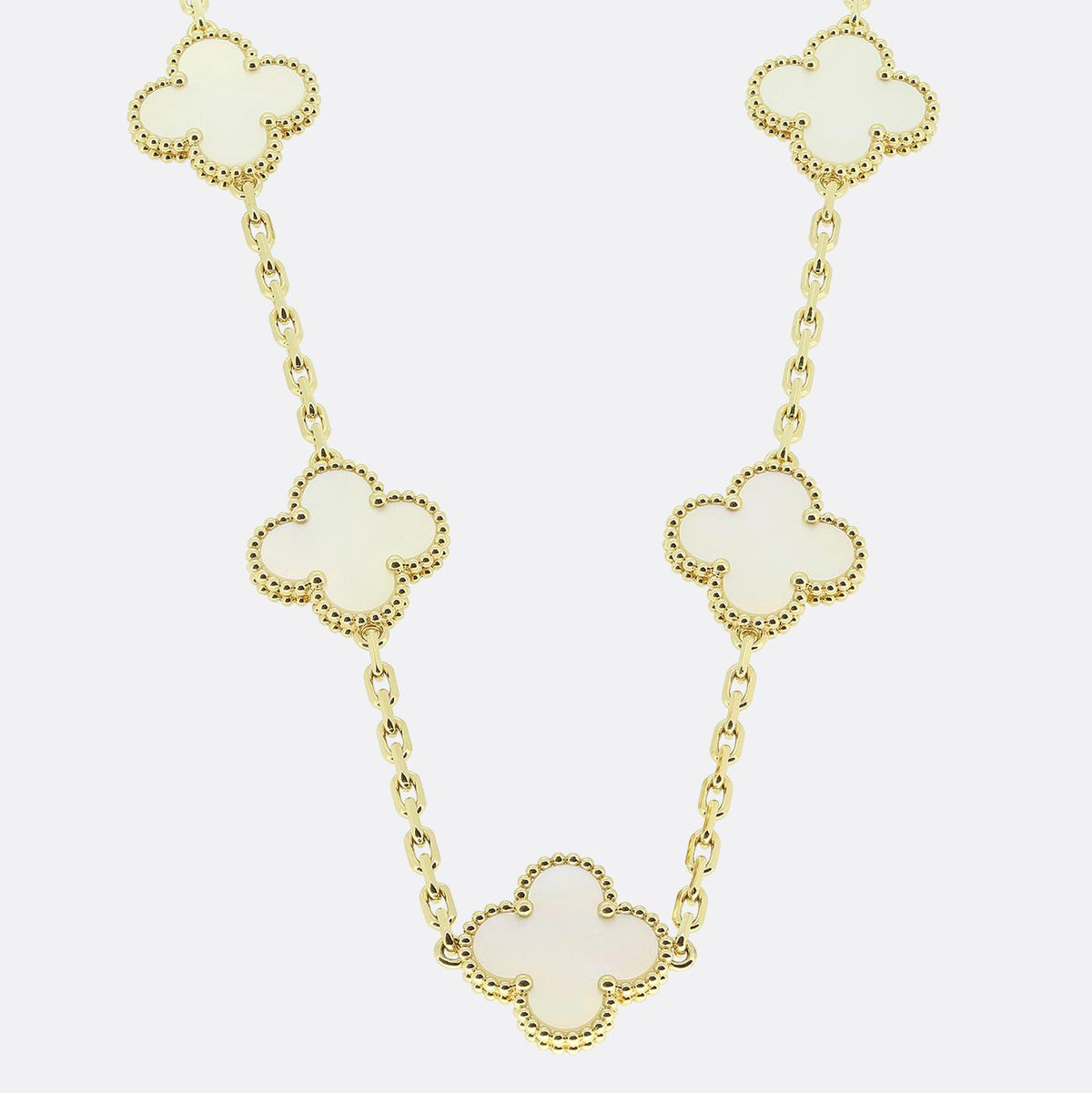 Van Cleef & Arpels Vintage Alhambra 10 Motif Mother of Pearl Necklace