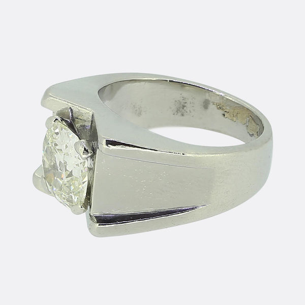 Art Deco 1.80 Carat Old Cushion-Cut Diamond Ring
