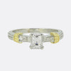 0.64 Carat Emerald Cut Diamond Engagement Ring