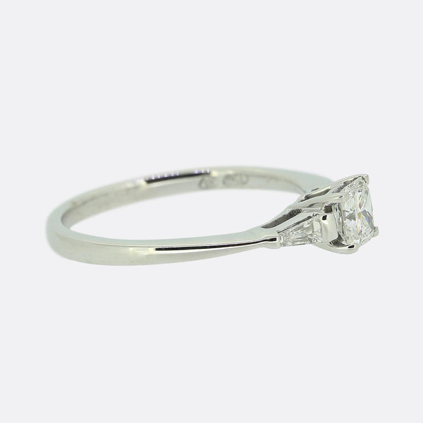 0.35 Carat Princess Cut Diamond Solitaire Ring