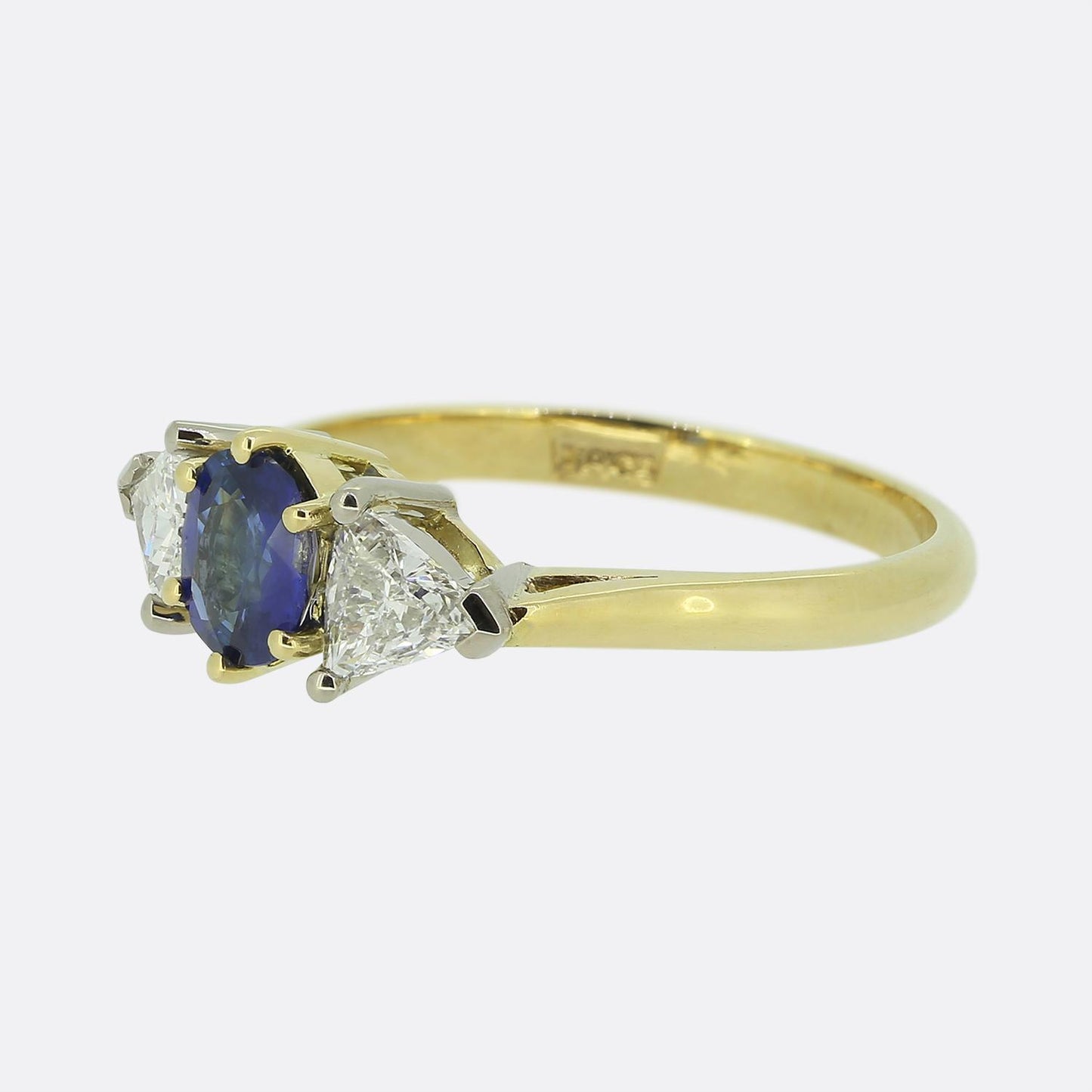 Vintage Sapphire and Diamond Three Stone Ring
