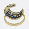 Antique Sapphire and Diamond Crescent Ring