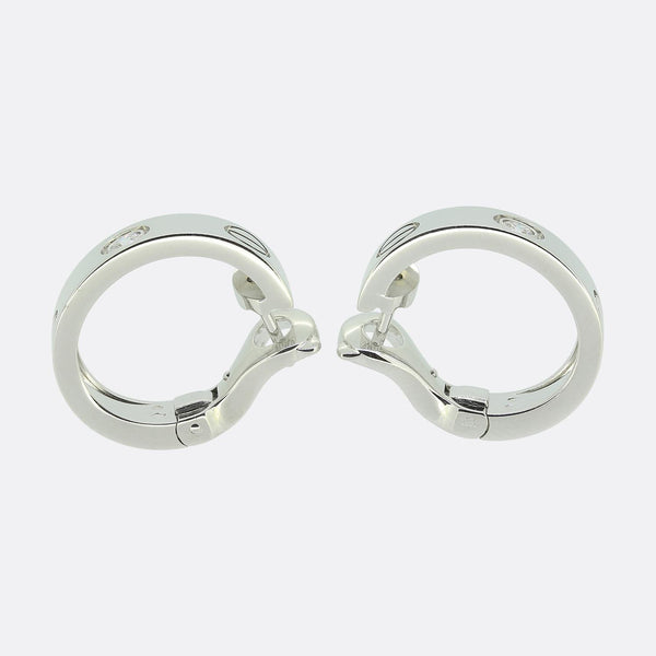 Cartier Two Diamond Classic Model LOVE Hoop Earrings