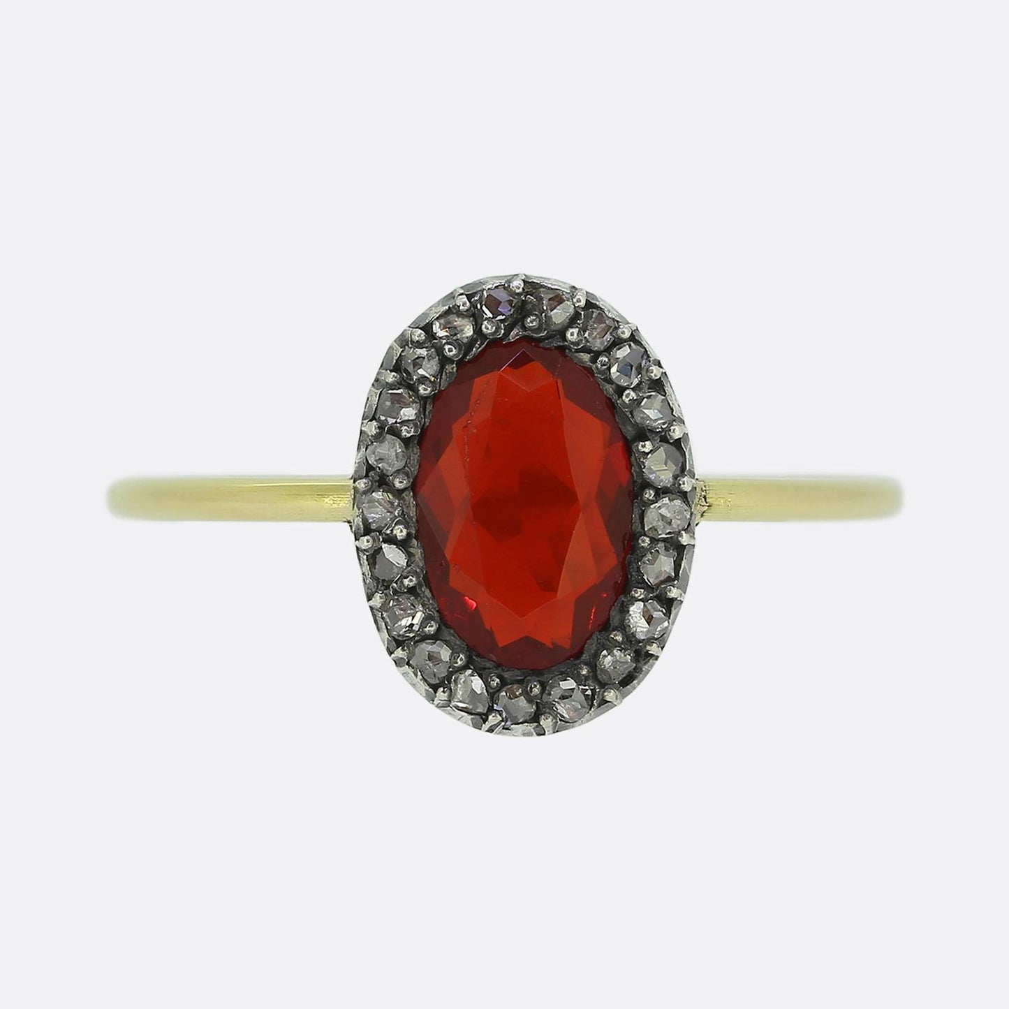Antique Ruby and Diamond Cluster Ring