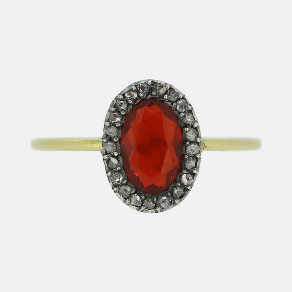 Antique Ruby and Diamond Cluster Ring