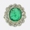 6.45 Carat Colombian Emerald and Diamond Cluster Ring