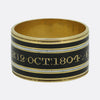Georgian 1800s Memorial Black and White Enamel Mourning Ring Size L (51.5)