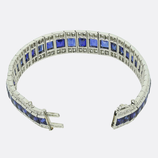 Cartier Art Deco Sapphire and Diamond Bracelet