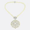 Antique Natural Pearl and Diamond Pendant Necklace