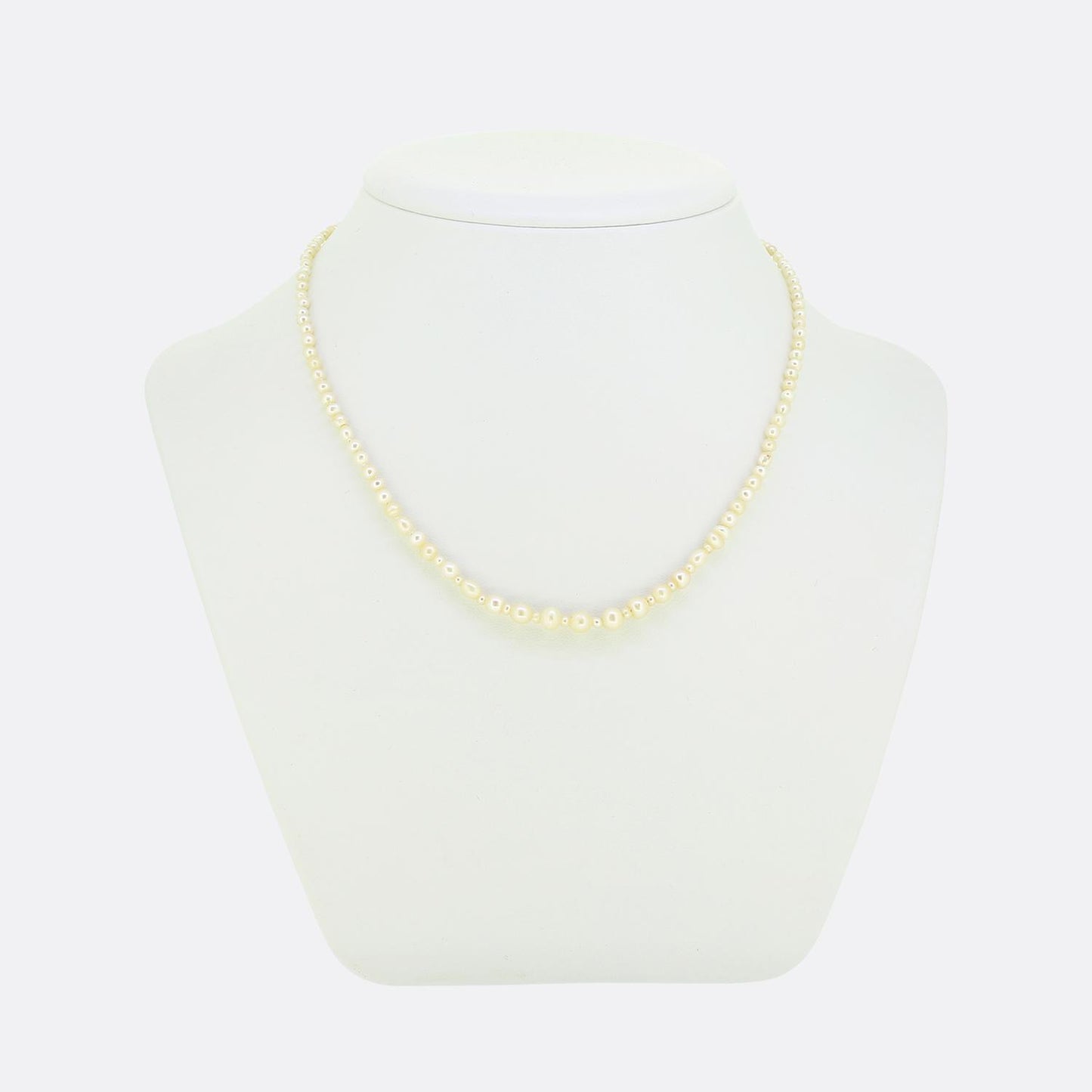 Antique Natural Pearl Necklace and Rose Cut Diamond Clasp