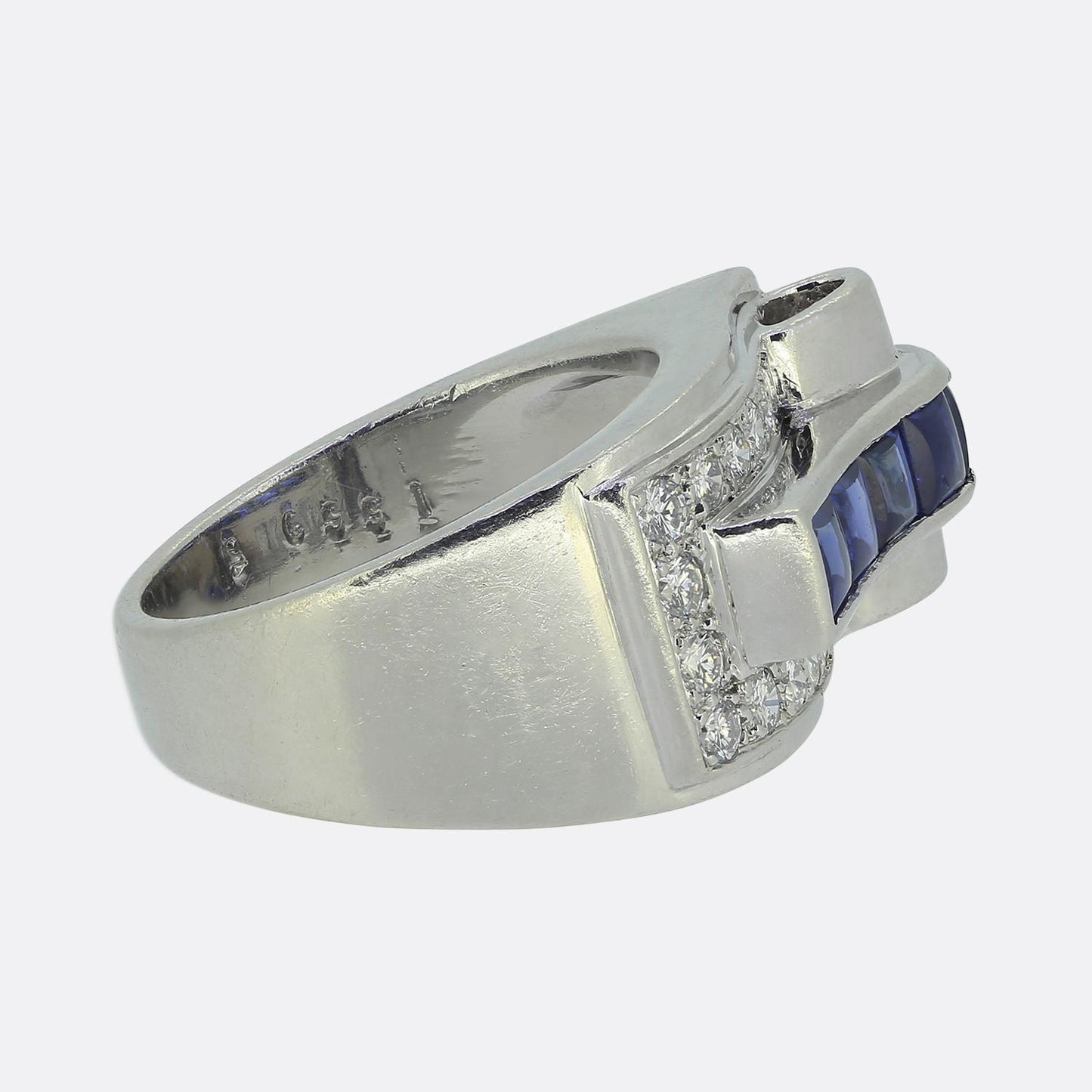 Cartier Retro Sapphire and Diamond Ring