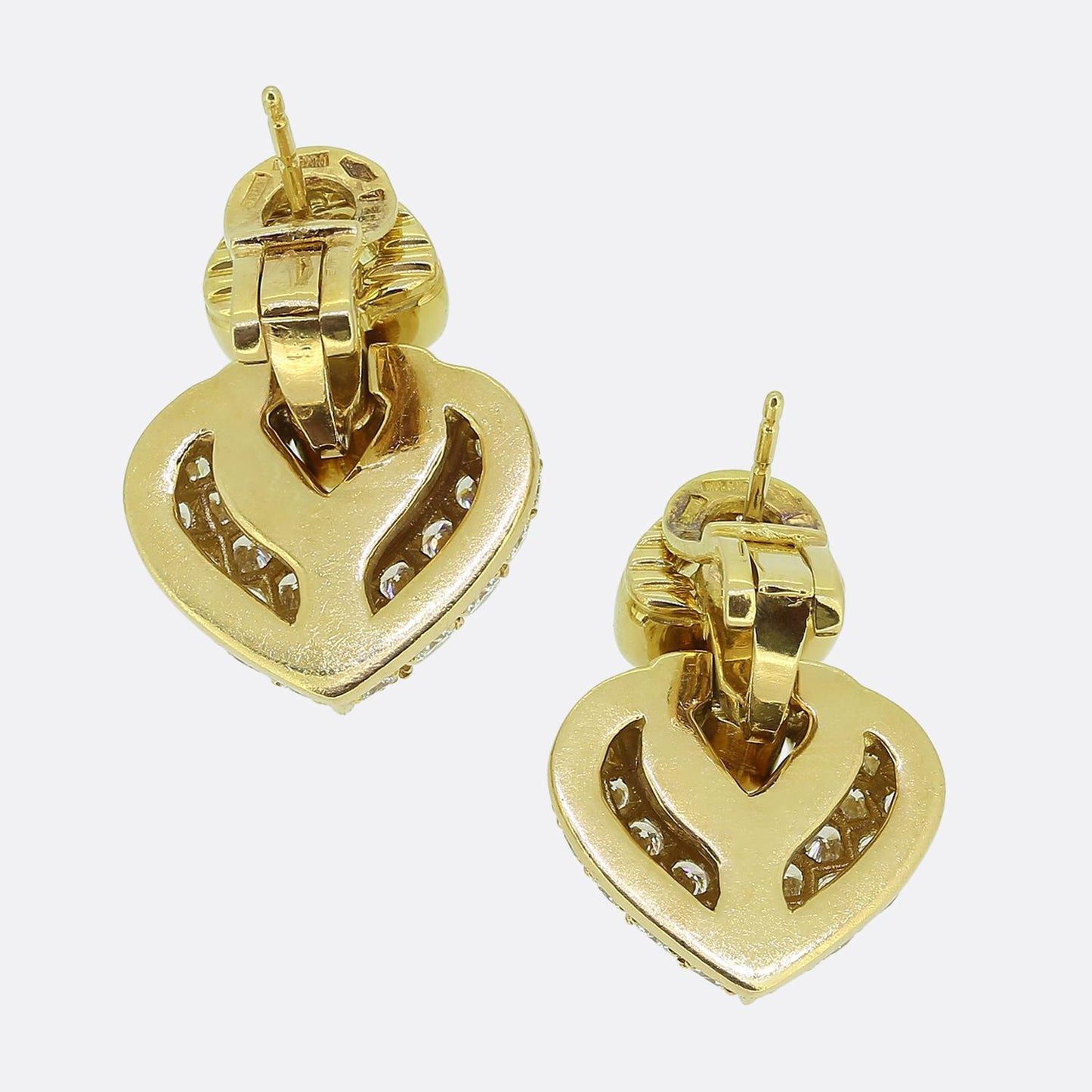 Bvlgari Doppio Cuore Diamond Heart Drop Earrings