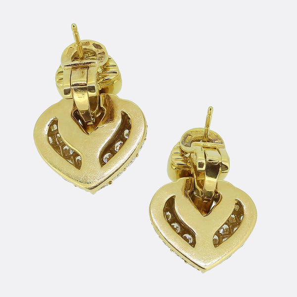 Bvlgari Doppio Cuore Diamond Heart Drop Earrings