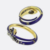 Victorian Old Cut Diamond Ruby and Enamel Snake Bangle Set