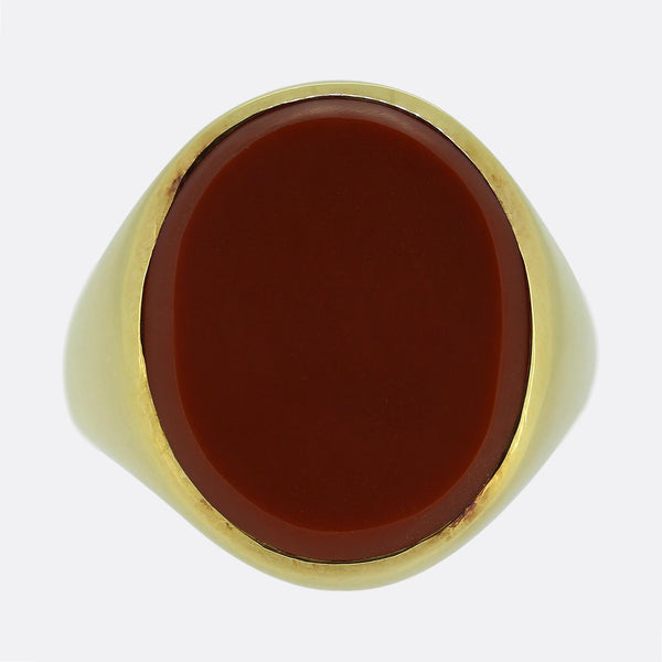 Vintage Oval Carnelian Signet Ring