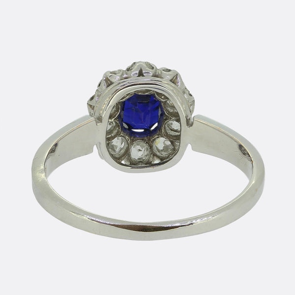 Vintage Sapphire and Diamond Cluster Ring