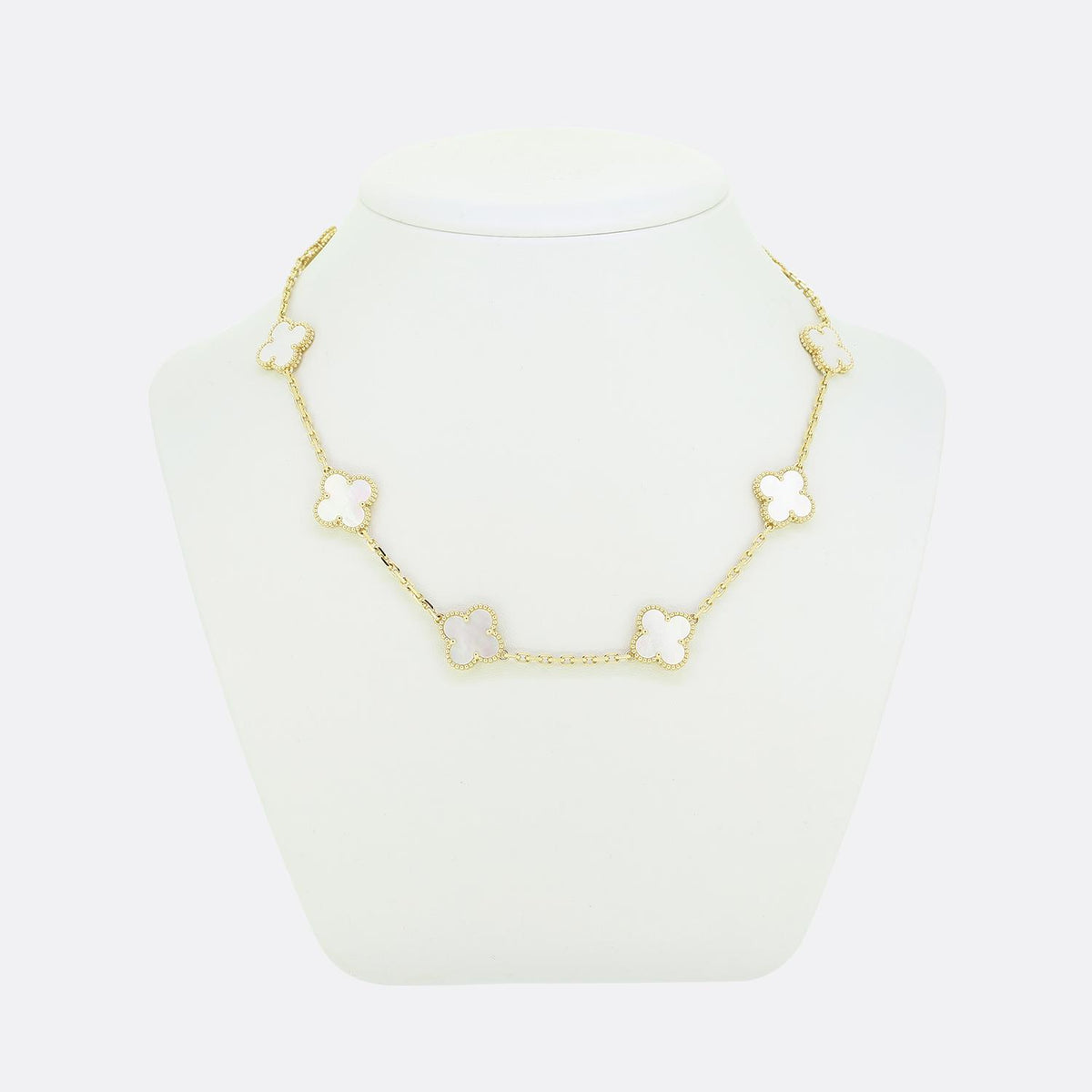 Van Cleef & Arpels Vintage Alhambra 10 Motif Mother of Pearl Necklace