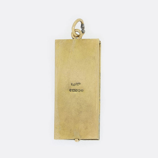 Vintage Enamel Cheque Book Charm