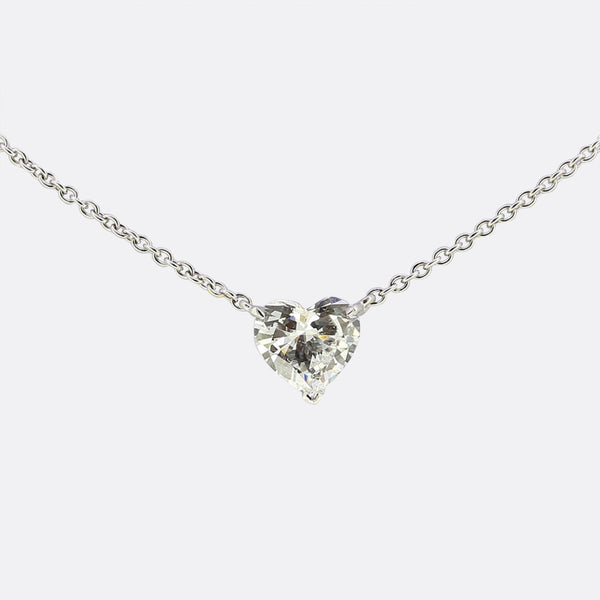 1.50 Carat Heart Shaped Diamond Pendant Necklace