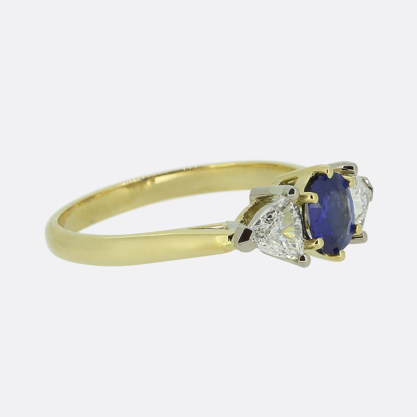 Vintage Sapphire and Diamond Three Stone Ring
