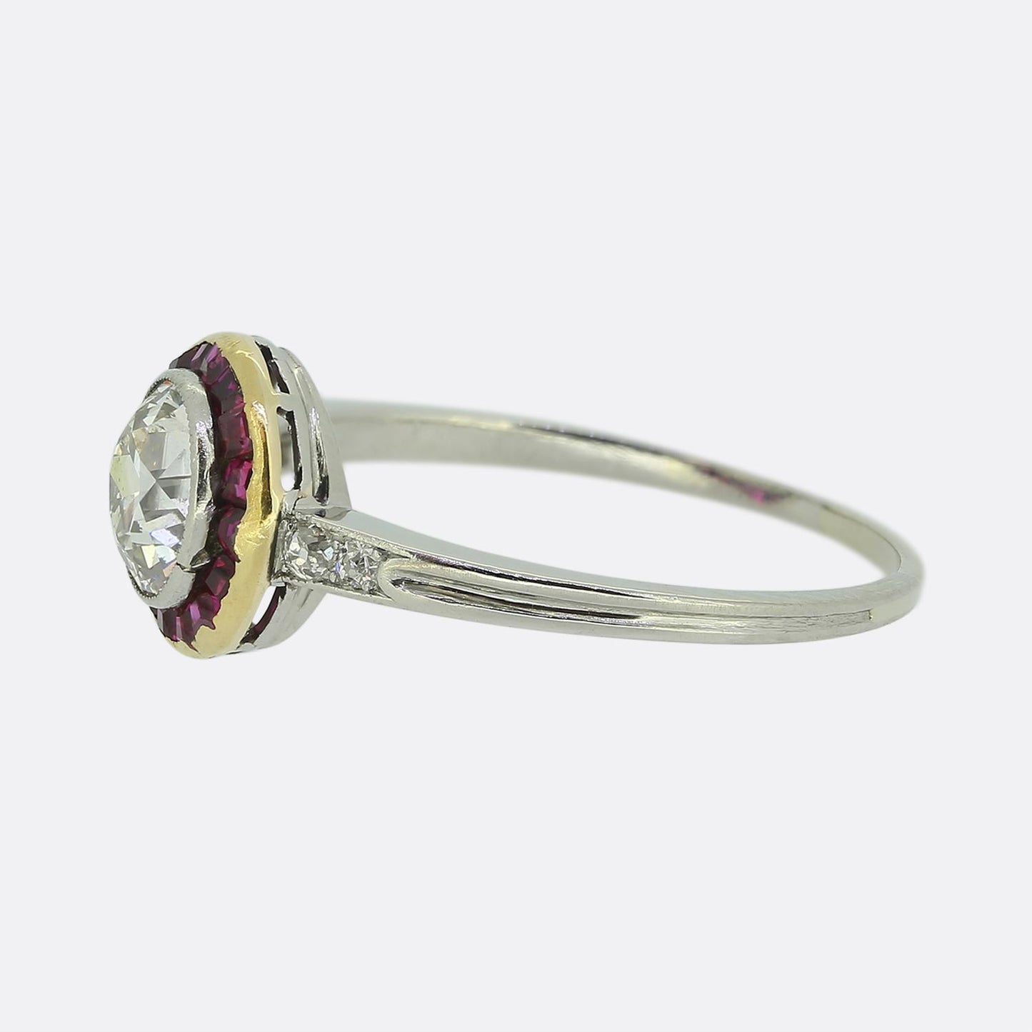 Art Deco Ruby and Diamond Target Ring