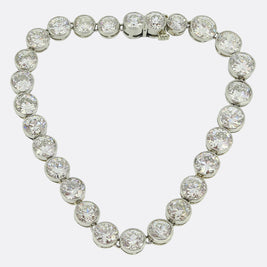 Art Deco 11.00 Carat Old Cut Diamond Line Bracelet