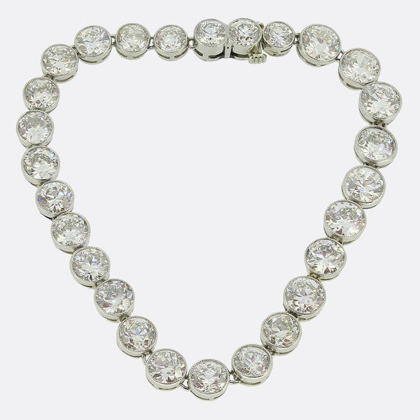 Art Deco 11.00 Carat Old Cut Diamond Line Bracelet